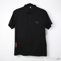 Prada Triangle Logo Black Polo Shirt